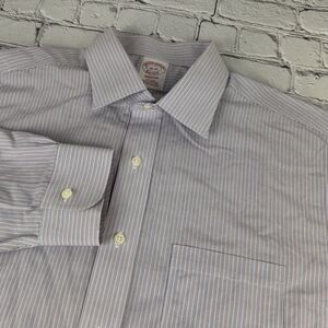 Brooks Brothers Mens Dress Shirt 16-33 Madison White,Red,Blue Striped Non-Iron